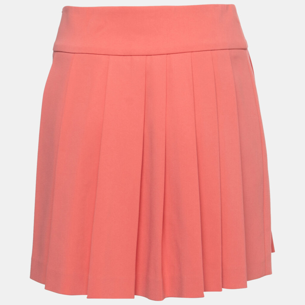 luxury-women-moschino-used-clothes-p811393-003 Moschino Pink Crepe Pleated Mini Skirt S