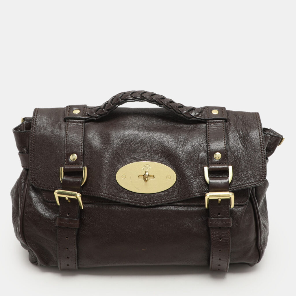 luxury-women-mulberry-used-handbags-p1157316-015 Mulberry Brown Leather Alexa Satchel