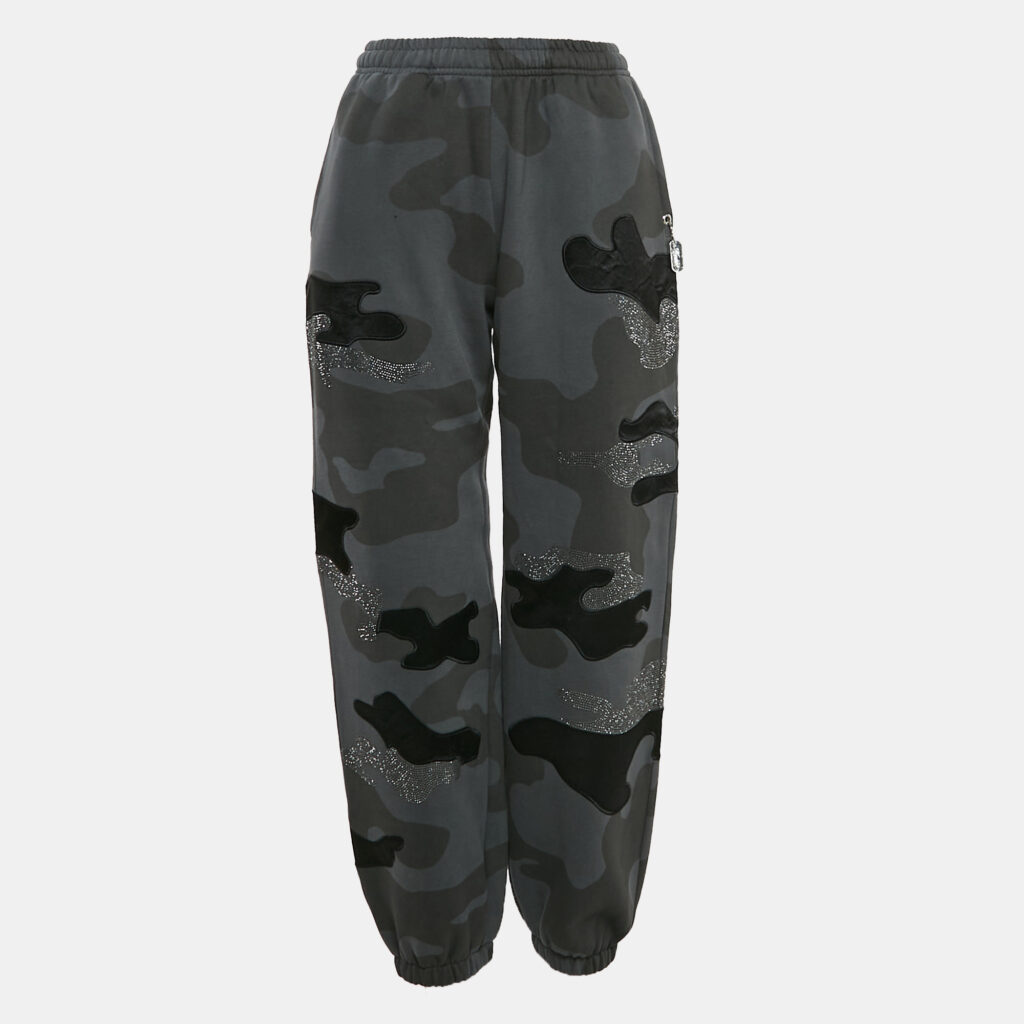 luxury-women-named-collective-used-clothes-p1121647-002 Named Collective Grey Rhinestone Camouflage Cotton Sweatpants S