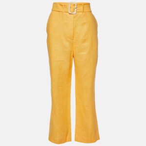 Nanushka Orange Linen Wide Leg Trousers M