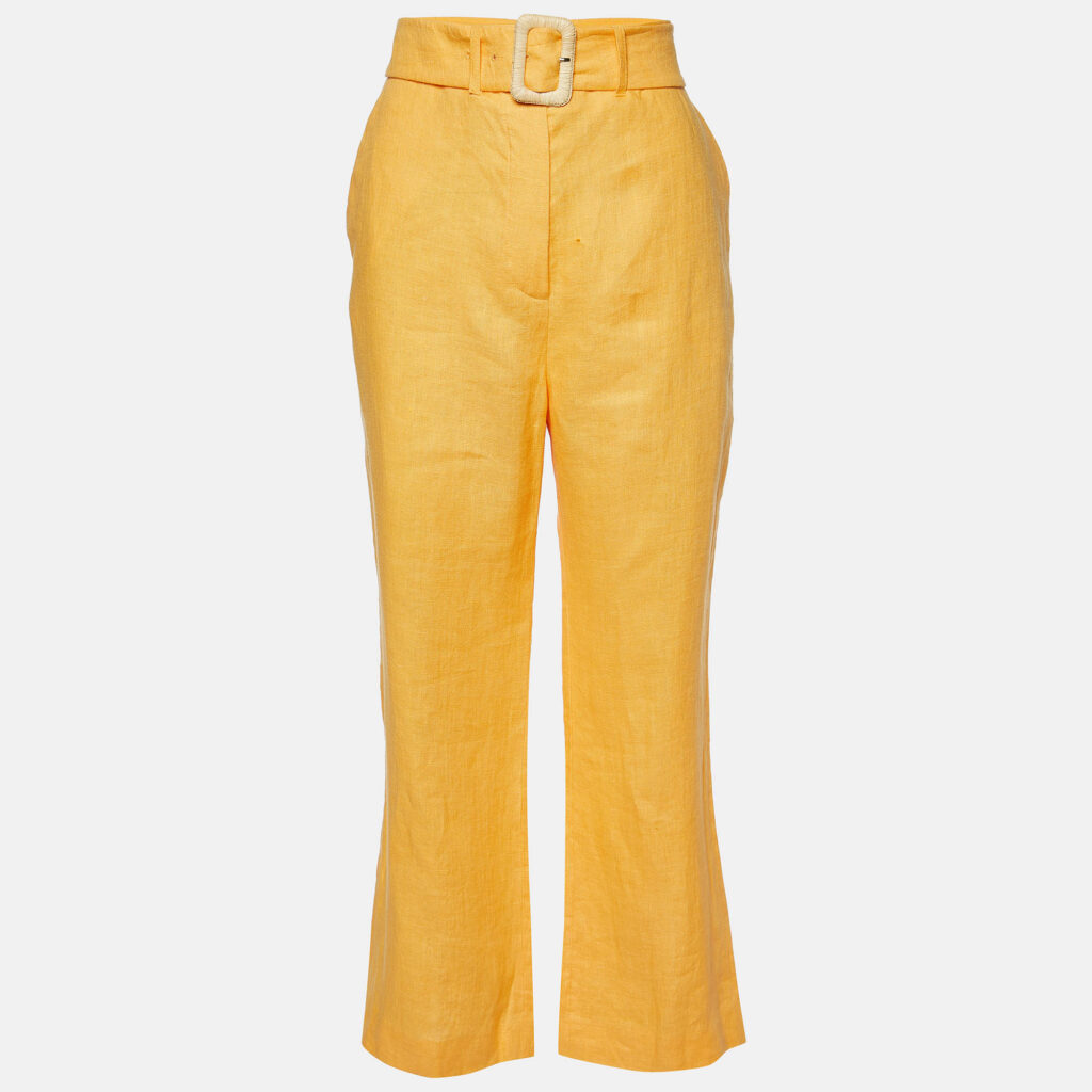 luxury-women-nanushka-used-clothes-p962258-001 Nanushka Orange Linen Wide Leg Trousers M