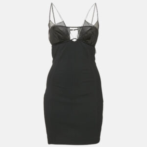 Nensi Dojaka Black Crepe Sleeveless Mini Dress S