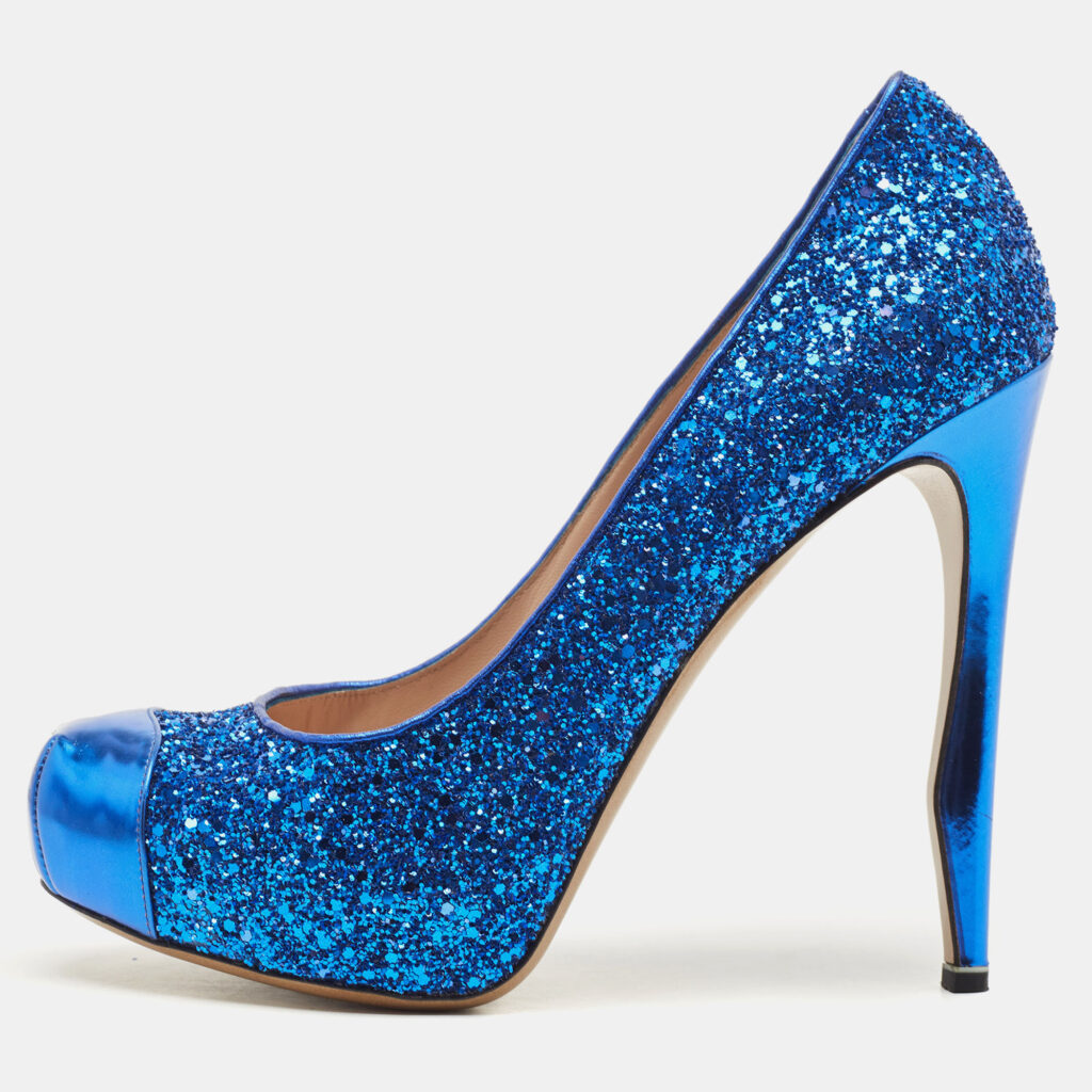 luxury-women-nicholaskirkwood-new-shoes-p843121-006 Nicholas Kirkwood Blue Leather and Glitter Platform Pumps Size 40