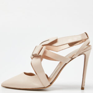 Nicholas Kirkwood Pink Leather Pointed Ankle Strap Sandals Size 38.5