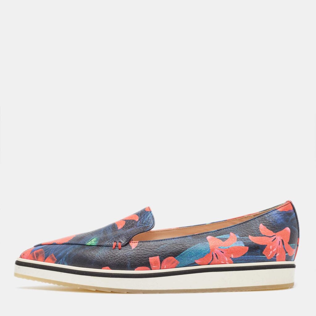 luxury-women-nicholaskirkwood-used-shoes-p961461-003 Nicholas Kirkwood Multicolor Floral Print Leather Alona Smoking Slipper Size 37