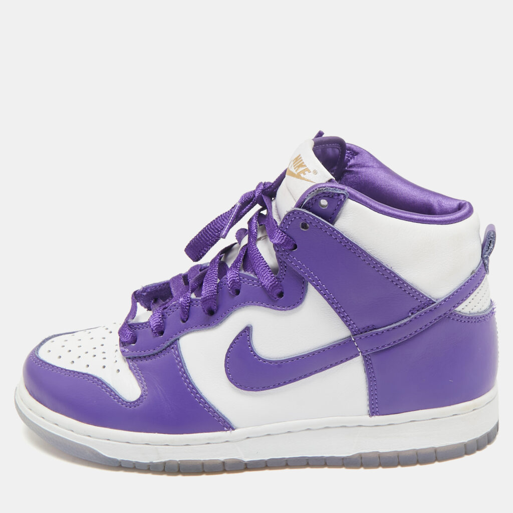 luxury-women-nike-used-shoes-p1165099-001 Nike Multicolor Leather Dunk High High Top Sneakers Size 38.5