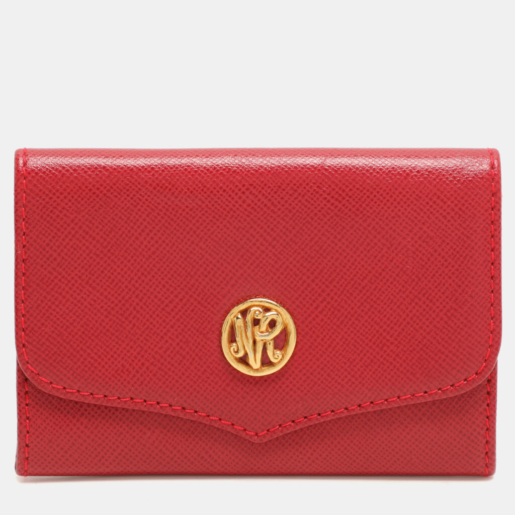 luxury-women-nina-ricci-used-handbags-p1069194-011 Nina Ricci Red Leather Card Case Wallet