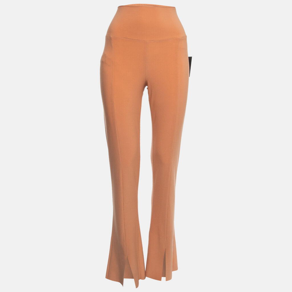 luxury-women-norma-kamali-new-clothes-p918939-001 Norma Kamali Orange Stretch Knit High Waist Flared Hem Leggings L