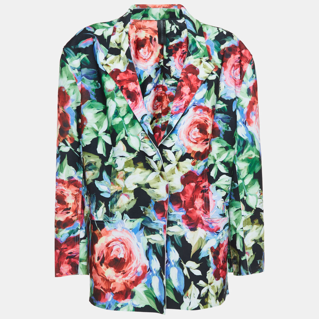 luxury-women-norma-kamali-used-clothes-p918798-001 Norma Kamali Multicolor Floral Printed Jersey Blazer L
