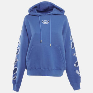 Off-White Blue Bandana Art Cotton Hoodie XS