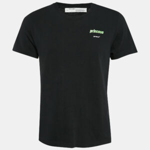 Off-White Black Princess Print Cotton T-Shirt L