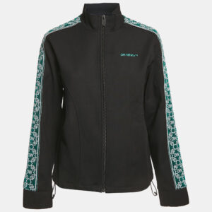 Off-White Black Glitter OW Band Trim Jersey Track Jacket S