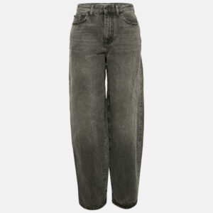 off-white grey light washed denim boy friend jeans m/waist 28"