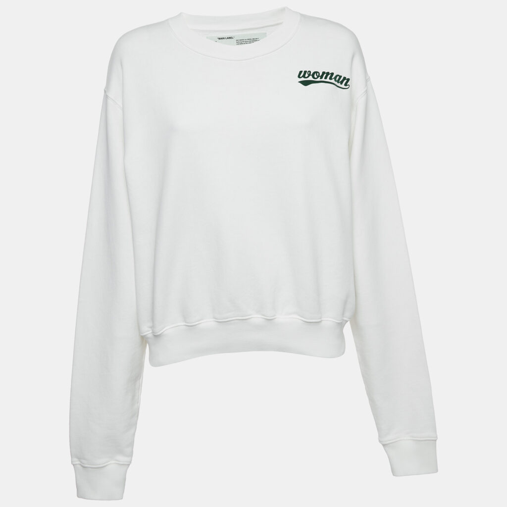 luxury-women-off-white-used-clothes-p917708-002 Off-White White Woman Patch Cotton Sweatshirt M