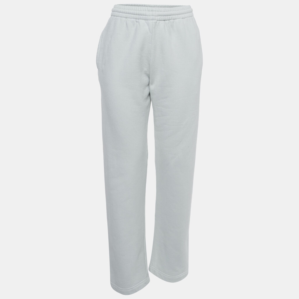 luxury-women-off-white-used-clothes-p921730-006 Off-White White Print Cotton Drawstring Straight Leg Pants M