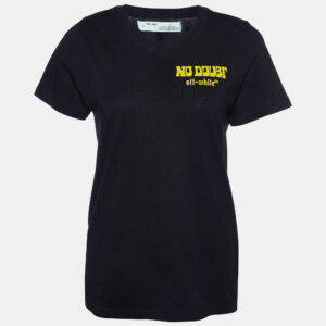 Off-White Black No Doubt Print Cotton Crew Neck T-Shirt XS