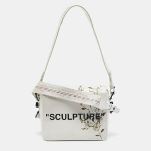 Off-White White Leather Sculpture Binder Clip Crossbody Bag