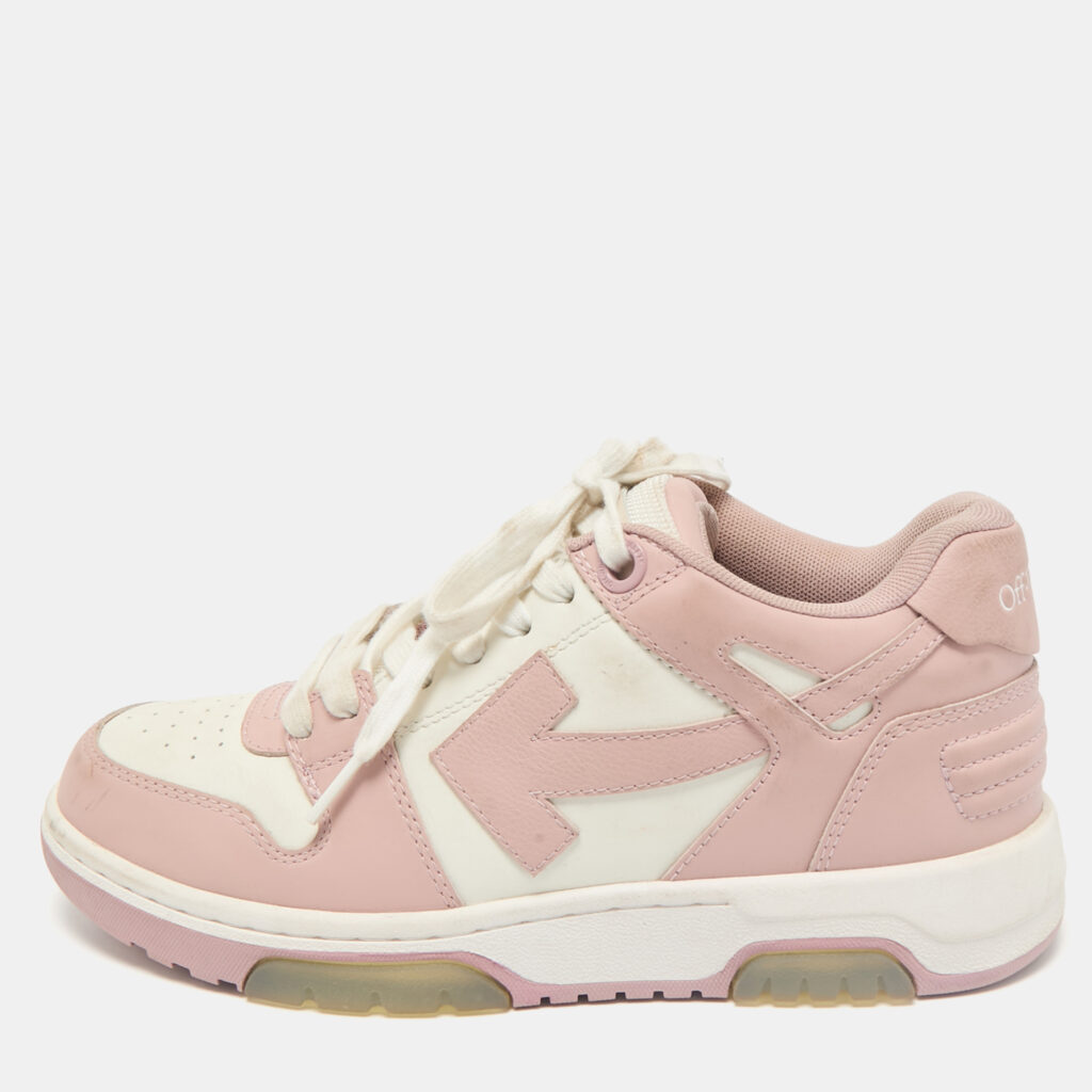 luxury-women-off-white-used-shoes-p1156399-001 Off-White White/Pink Leather HG Runner Low Top Sneakers Size 37