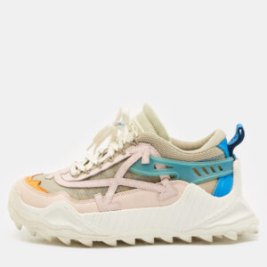 Off-White Multicolor Mesh and Nubuck Leather Odsy 1000 Lace Up Sneakers Size 40