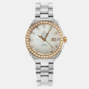 Omega MOP Diamond Stainless Steel Seamaster 231.25.34.20.55.003 Automatic Men's Wristwatch 34 mm