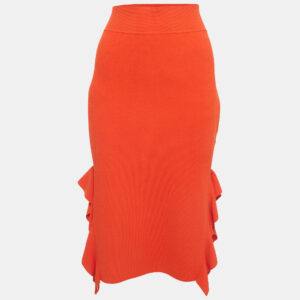 Opening Ceremony Orange Knits  Side Flounce Pencil Skirts