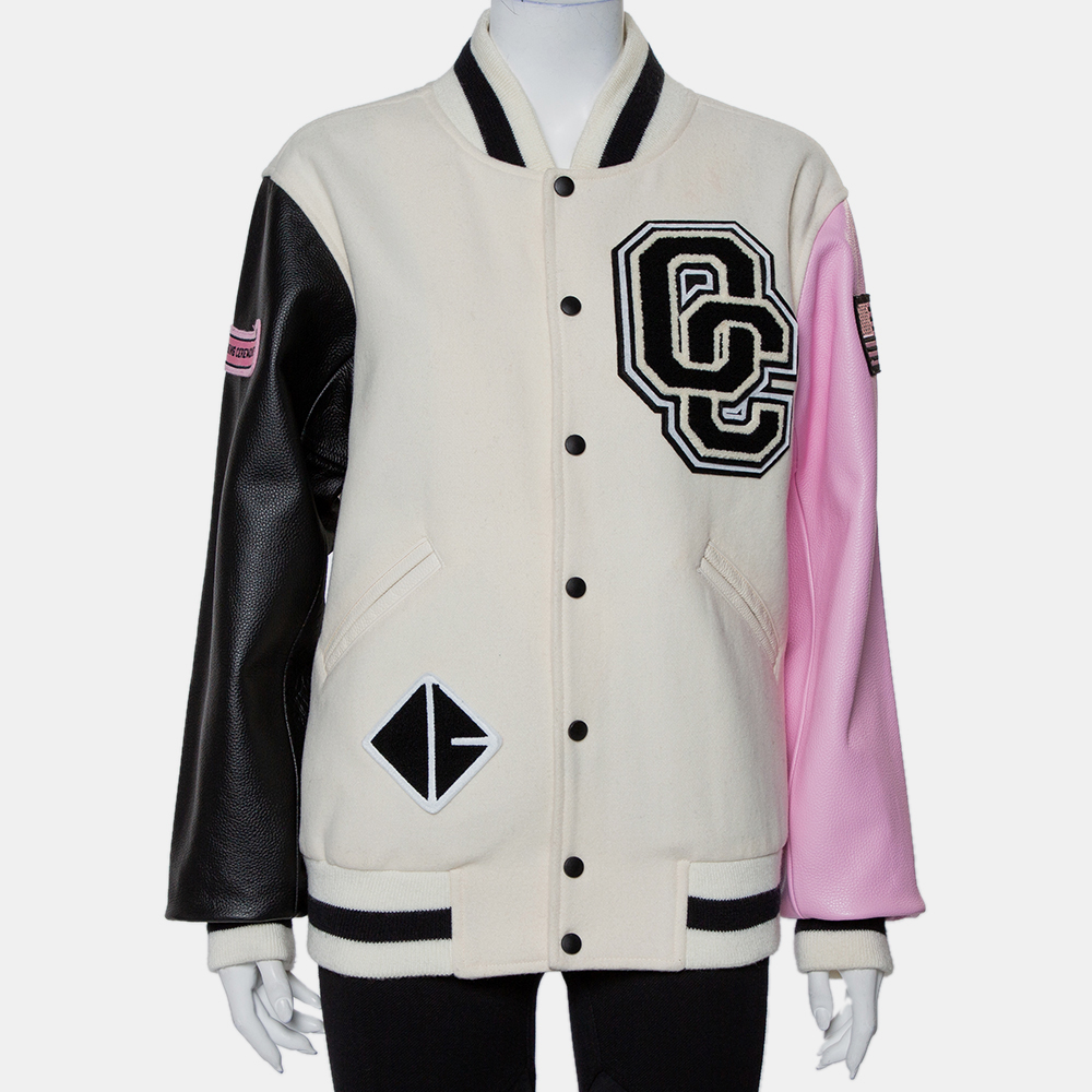 luxury-women-opening-ceremony-used-clothes-p421604-011 Opening Ceremony Multicolor Wool & Leather Logo Applique Detail Varsity Jacket M