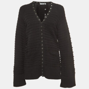 Opening Ceremony Black Cotton Snap Tape Cardigan S