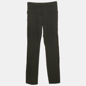 Oscar de la Renta Black Gabardine Wool Trousers XS
