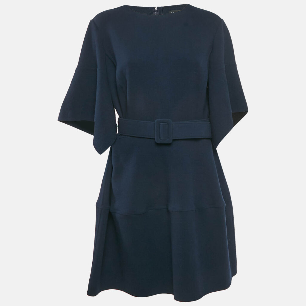 luxury-women-oscar-de-la-rentaslug-used-clothes-p1148113-001 Oscar de la Renta Blue Wool Short Dress XL