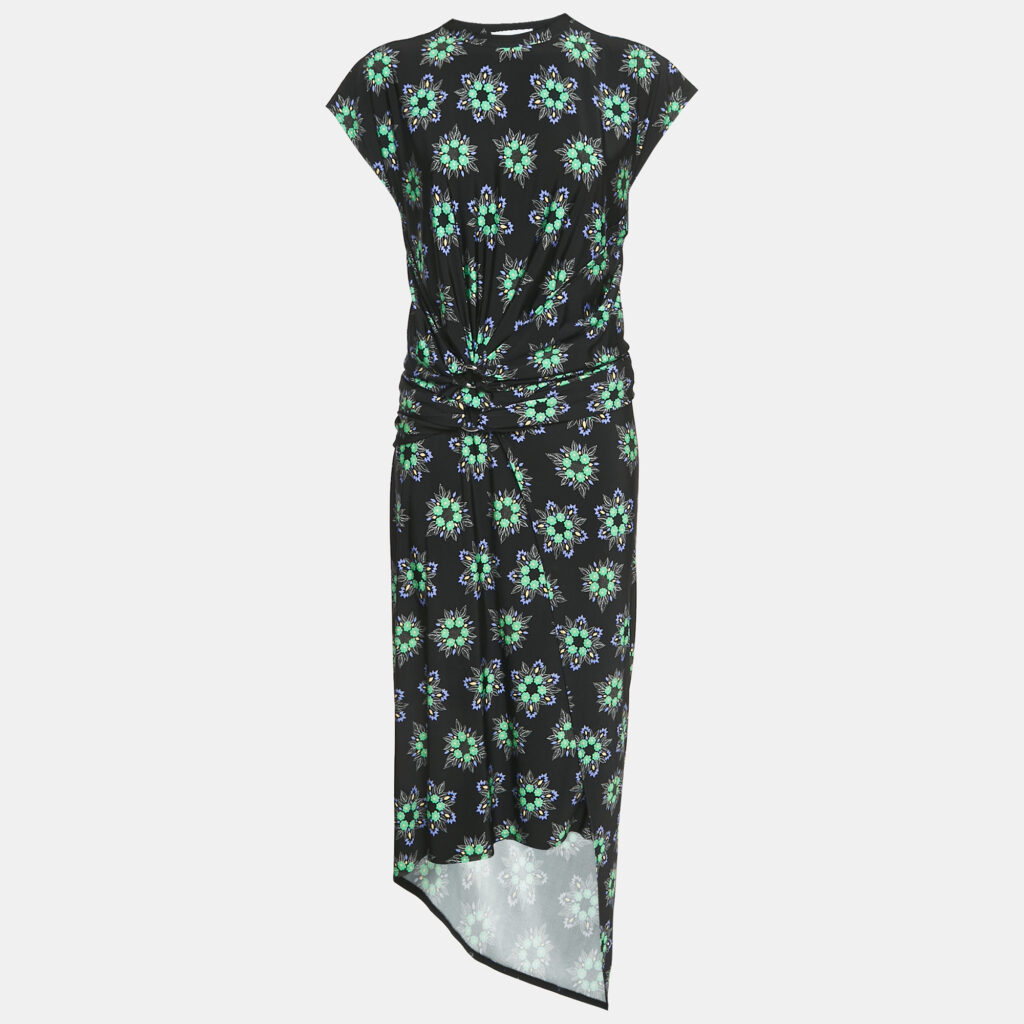 luxury-women-paco-rabanne-used-clothes-p1145077-004 Paco Rabanne Black Floral Print Jersey Skirt and Top Set M