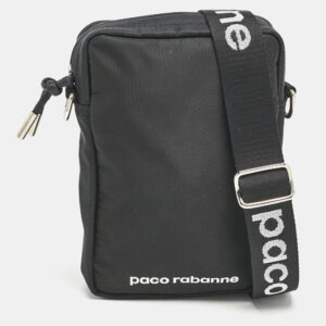 Paco Rabanne Black Nylon Logo Crossbody Bag