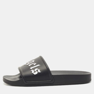 palm angels black leather flat slides size 41