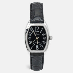 Paul Picot Black Stainless Steel Alligator Leather Firshire 4097 Unisex Wristwatch 33 mm