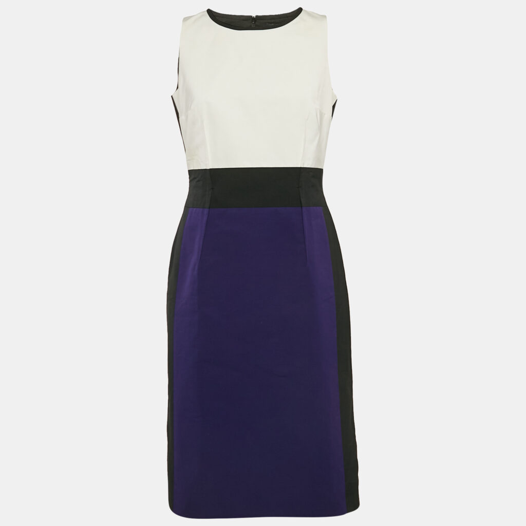luxury-women-paule-ka-new-clothes-p1133834-004 Paule Ka Multicolor Synthetic Color-Block Knee-Length Sleeveless Dress M