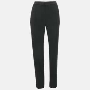 Paule Ka Black Crepe Straight Leg Trousers L