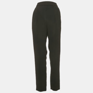 Paule Ka Black Side Stripe Crepe Pleated Trousers L