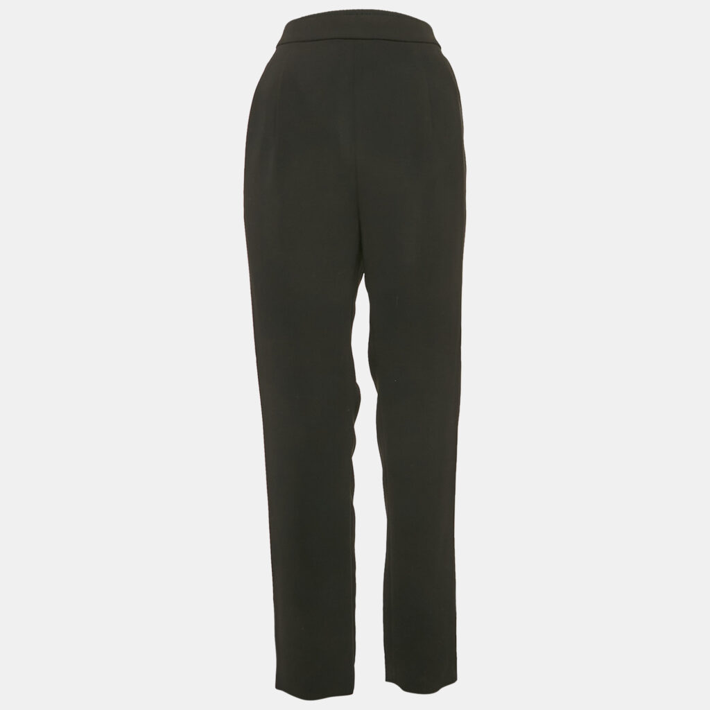 luxury-women-paule-ka-used-clothes-p1129278-004 Paule Ka Black Side Stripe Crepe Pleated Trousers L