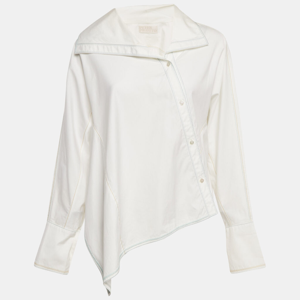 luxury-women-peter-pilotto-used-clothes-p1169435-008 Peter Pilotto White Cotton Asymmetric Blouse M