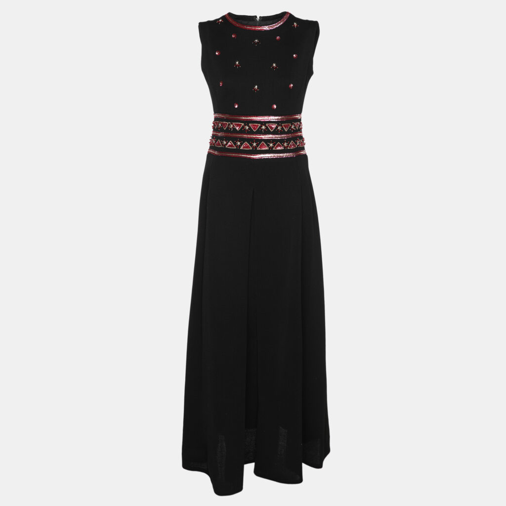 luxury-women-pierre-balmain-used-clothes-p1124567-001 Pierre Balmain Black Stretch Fabric Embellished Dress M