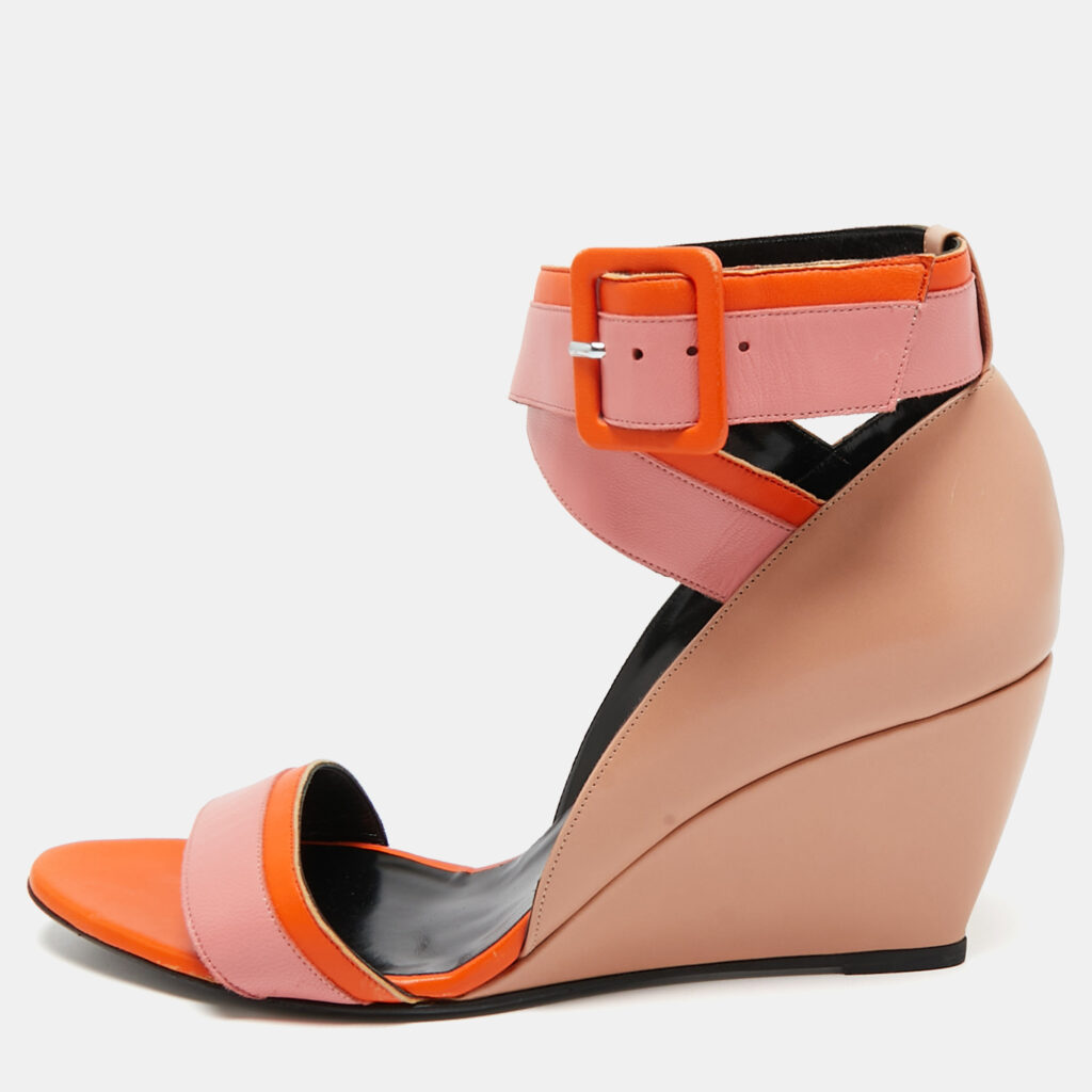 luxury-women-pierre-hardy-used-shoes-p1130051-001 Pierre Hardy Multicolor Leather Wedge Ankle Strap Sandals Size 40