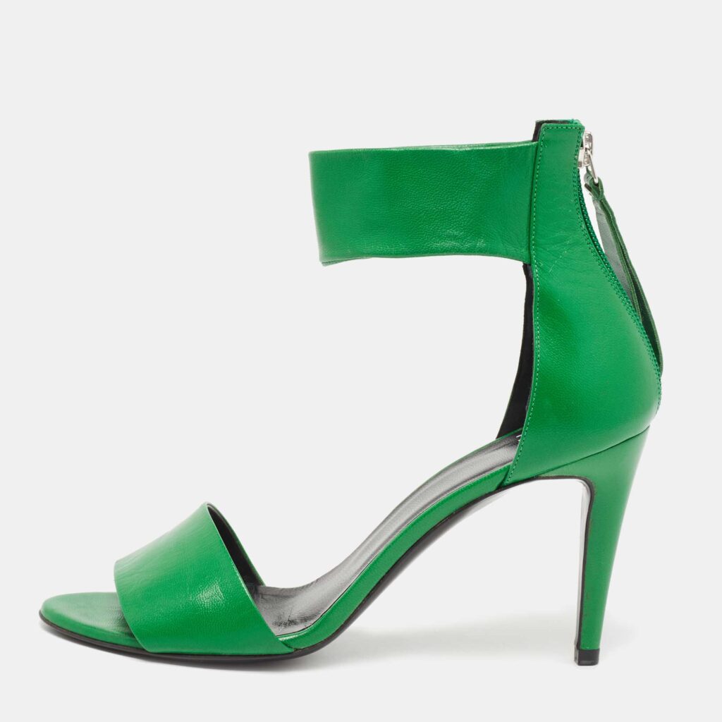 luxury-women-pierre-hardy-used-shoes-p654994-003-1 Pierre Hardy Green Leather Ankle-Strap Sandals Size 38