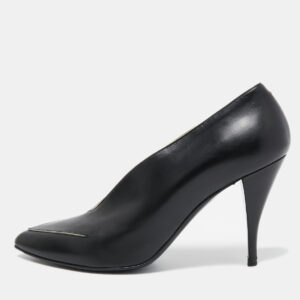 Pierre Hardy Black Leather V Neck Pointed Toe Pumps Size 38