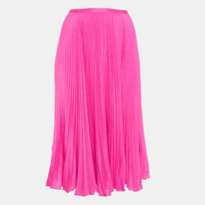 Polo Ralph Lauren Pink Crepe Plisse Midi Skirt M