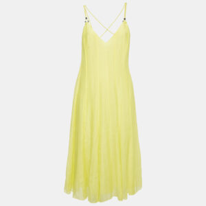polo ralph lauren yellow cotton wynonna midi dress l