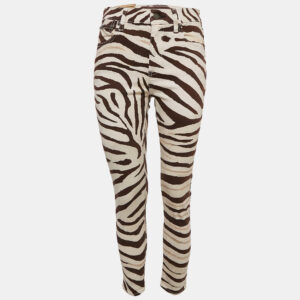 Polo Ralph Lauren Brown Zebra Print Denim Tompkins Skinny Jeans M Waist 27"