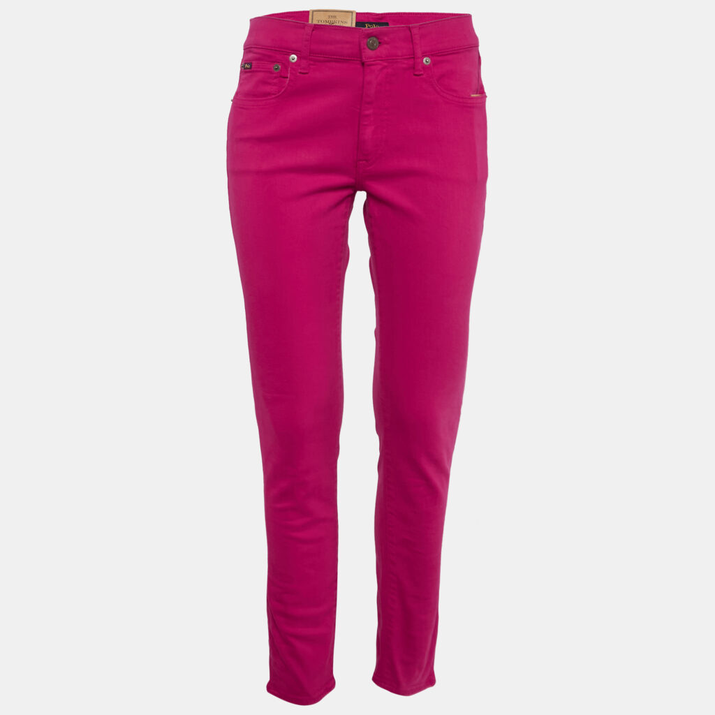 Polo Ralph Lauren Pink Denim Skinny Fit Jeans M Waist 29"