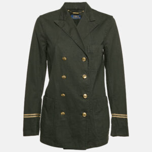 Polo Ralph Lauren Black Denim Peak Lapel Captain Jacket L