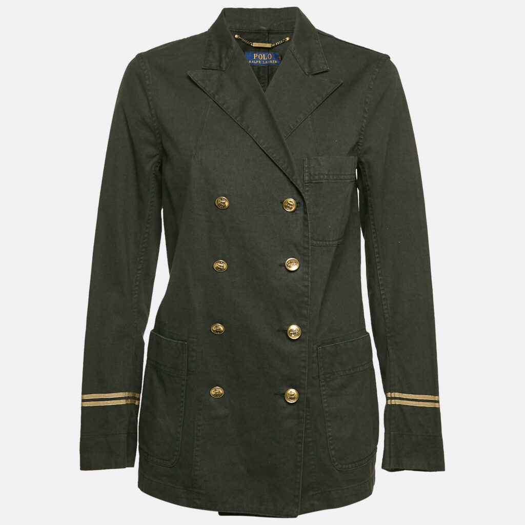 luxury-women-polo-ralph-lauren-new-clothes-p1152466-001 Polo Ralph Lauren Black Denim Peak Lapel Captain Jacket L