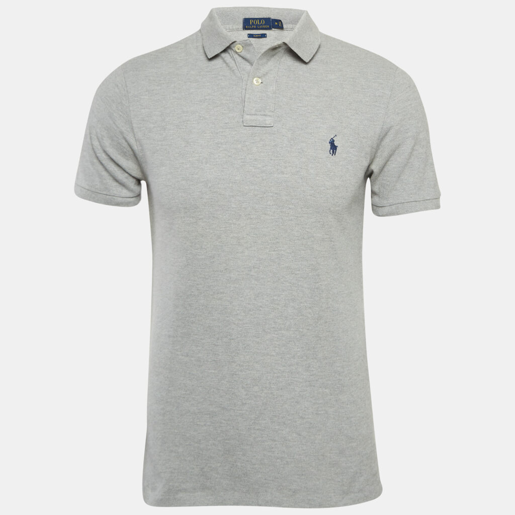 luxury-women-polo-ralph-lauren-used-clothes-p1044923-003 Polo Ralph Lauren Grey Cotton Slim Film Polo T-Shirt M