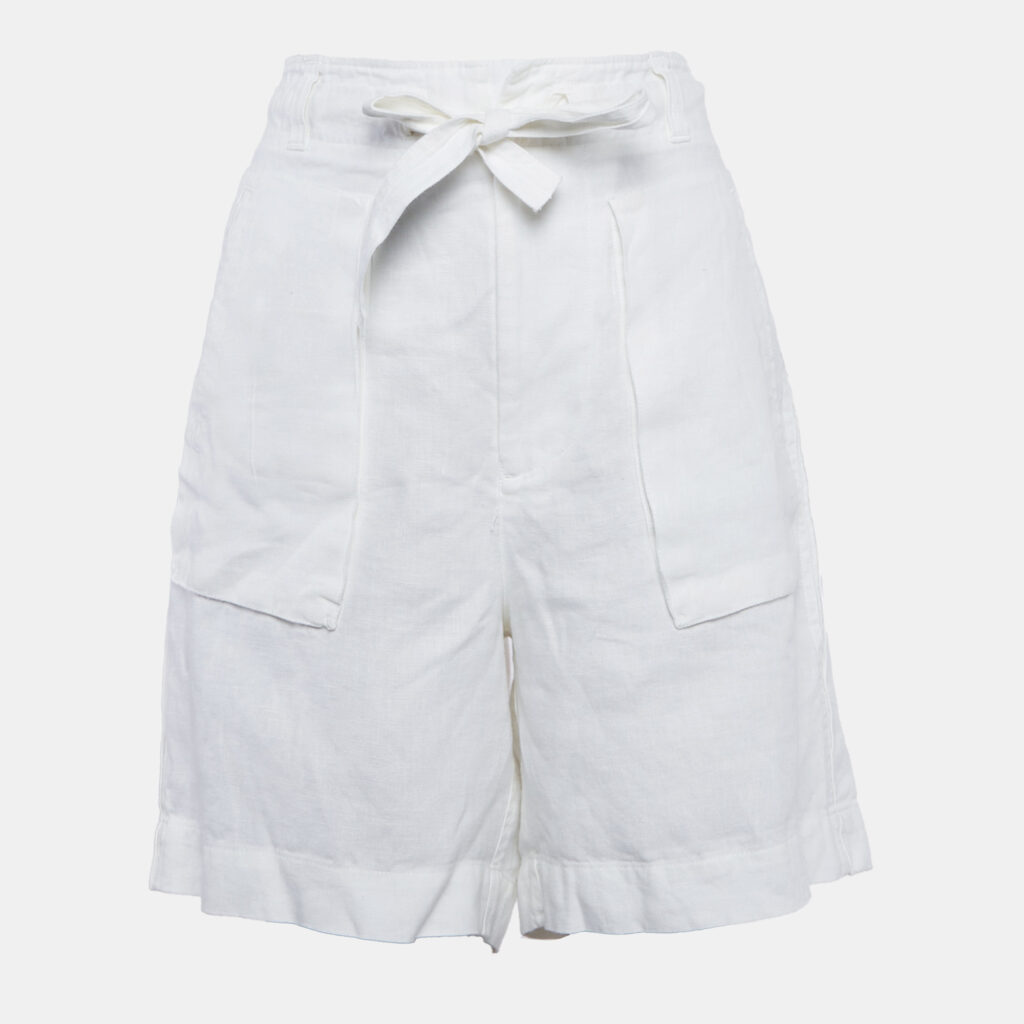 Polo Ralph Lauren White Linen Tie-Up Detail Shorts M